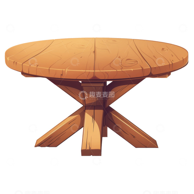 高清大图下载【趣麦麦图】卡通简约一个木质的桌子