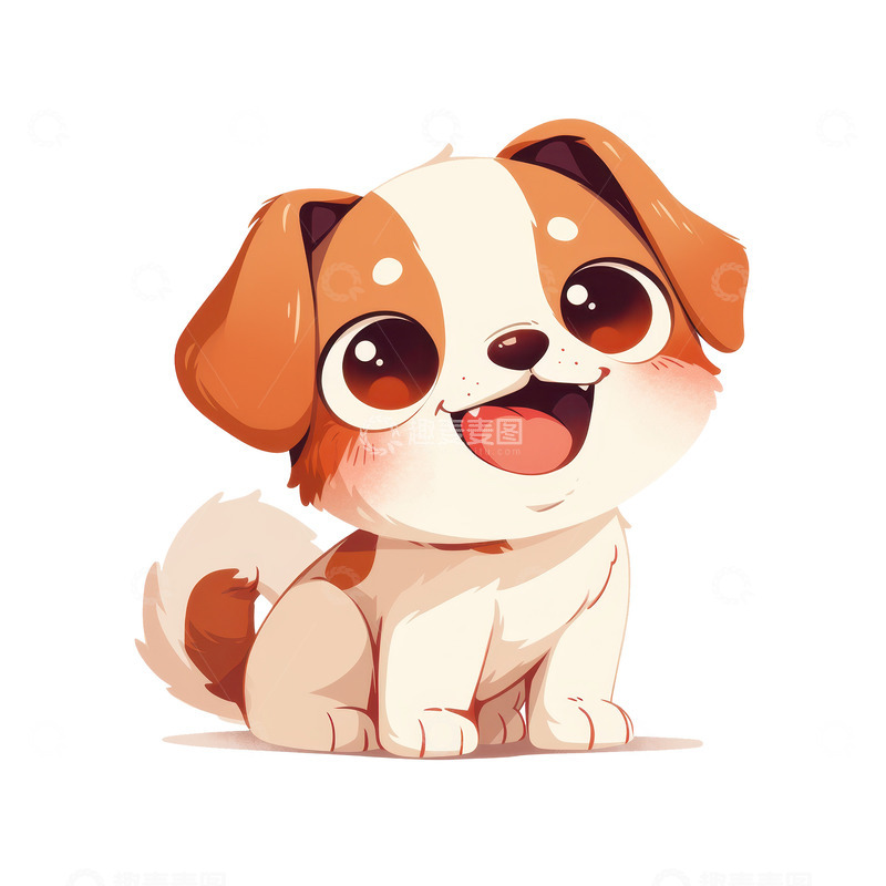 高清大图下载【趣麦麦图】卡通简约一只可爱的小狗