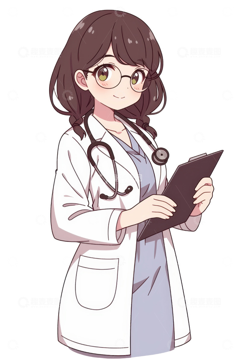 高清大图下载【趣麦麦图】-卡通简约一位女医生1