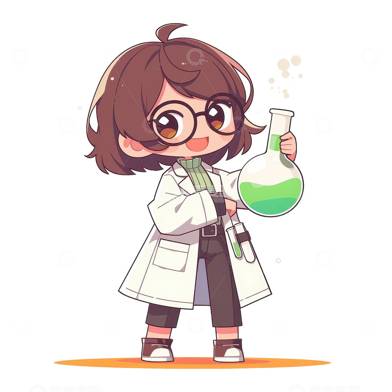 高清大图下载【趣麦麦图】拿着试剂的科学家