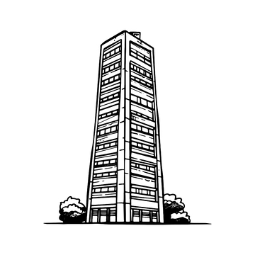 城市高楼大厦线稿