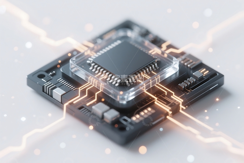 高清大图下载【趣麦麦图】三维渲染的电子芯片 (3)