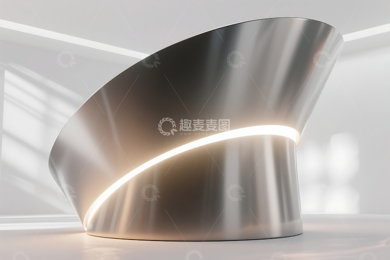 高清大图下载【趣麦麦图】三维渲染，金属感渐变曲面 (1)