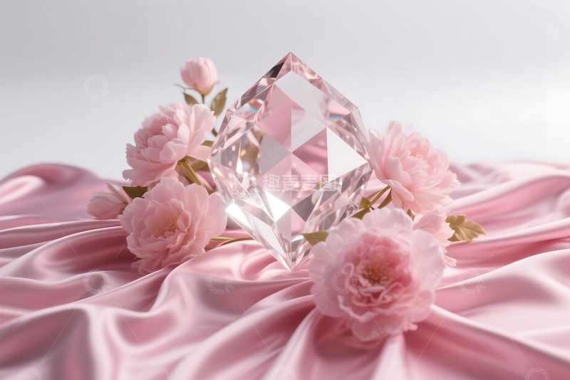 高清大图下载【趣麦麦图】三维渲染粉色浪漫展台背景 (3)