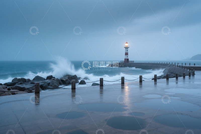 高清大图下载【趣麦麦图】大连在雨中。 (3)