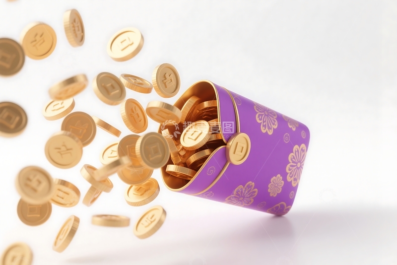 高清大图下载【趣麦麦图】三维立体时尚商务红包金币元素 (3)