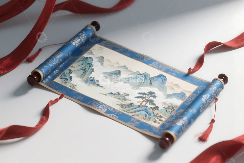 高清大图下载【趣麦麦图】三维立体卷轴元素 (3)