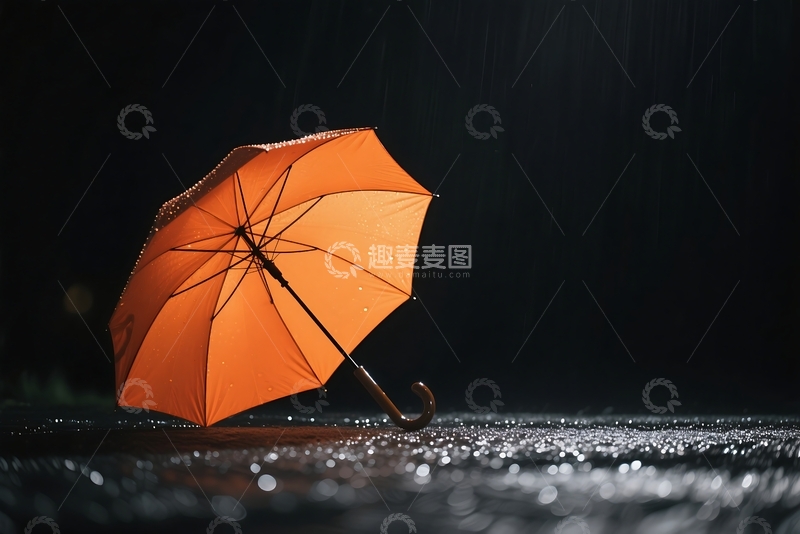 高清大图下载【趣麦麦图】橙色雨伞的全帧镜头 (2)
