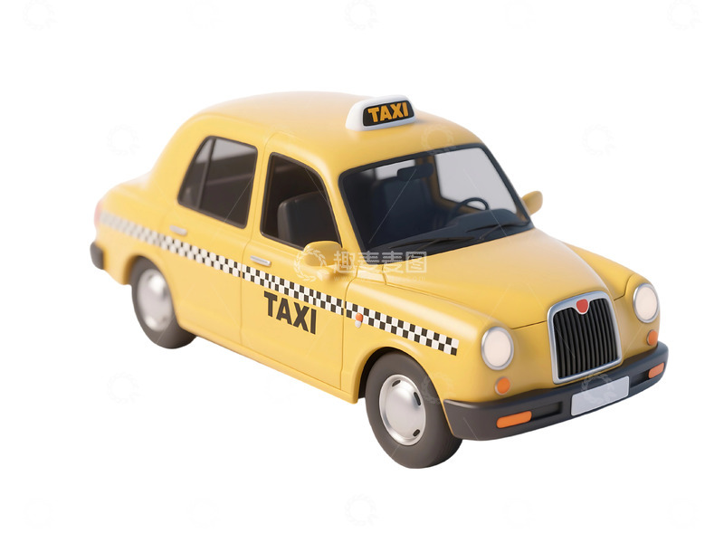 高清大图下载【趣麦麦图】免抠3D出租车轿车 (2)