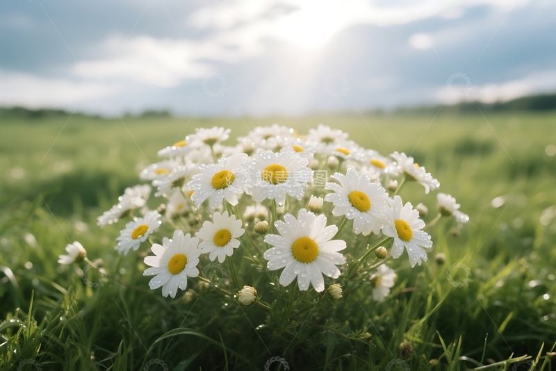 高清大图下载【趣麦麦图】春花雏菊多汁甘菊绿草 (3)