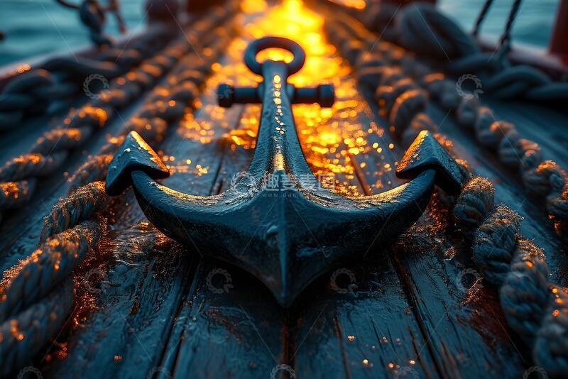 高清大图下载【趣麦麦图】船的锚索被缠结的近景_20