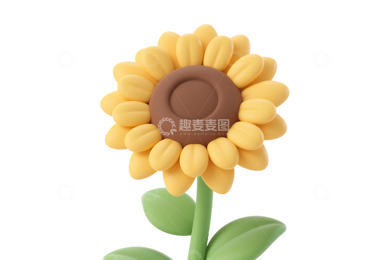 高清大图下载【趣麦麦图】免抠3D卡通向日葵素材 (3)