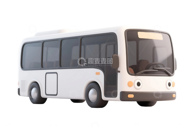 高清大图下载【趣麦麦图】免抠3D卡通客车 (2)