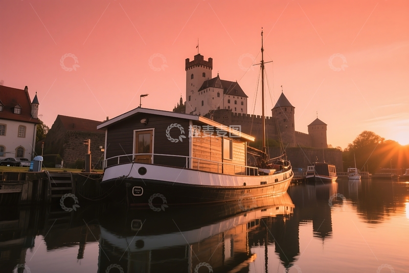 高清大图下载【趣麦麦图】船屋在德国，欧洲 (1)