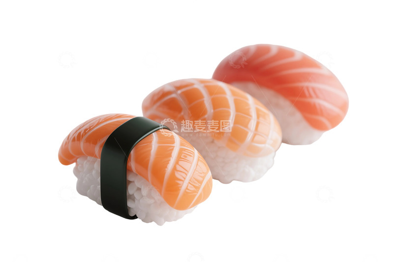高清大图下载【趣麦麦图】免抠三文鱼寿司 (2)