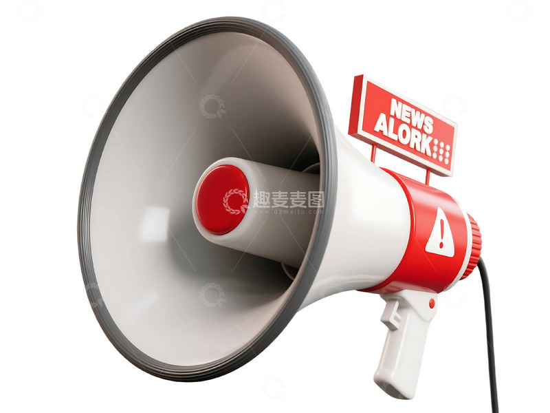 高清大图下载【趣麦麦图】免抠大喇叭扬声器广播新闻警报 (1)