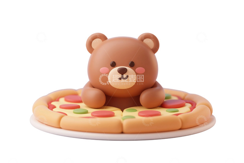 高清大图下载【趣麦麦图】免抠卡通小熊披萨 (3)