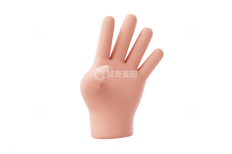 高清大图下载【趣麦麦图】免抠3d卡通手模型023 (2)