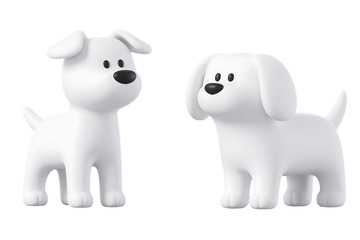 免抠卡通，简洁纯色，宠物狗 (1)