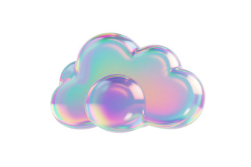 免抠炫彩玻璃云朵 (4)