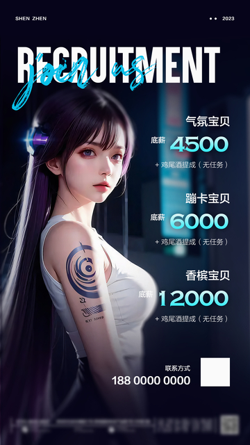 夜店招聘海报123456
