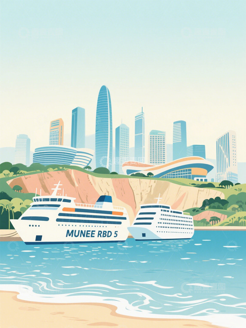 高清大图下载【趣麦麦图】茂名城市图稿制作1