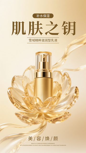 护肤品简约大气海报