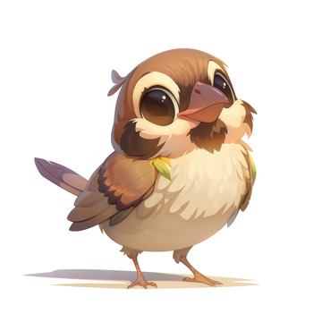 卡通简约一只小麻雀1