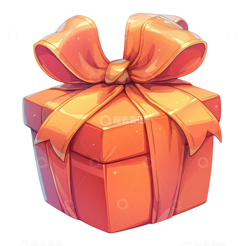 高清大图下载【趣麦麦图】卡通简约蝴蝶结礼品盒