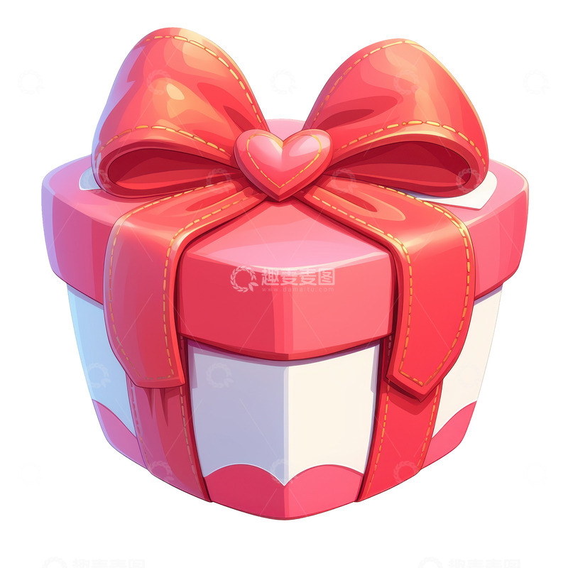 高清大图下载【趣麦麦图】卡通简约蝴蝶结盒子