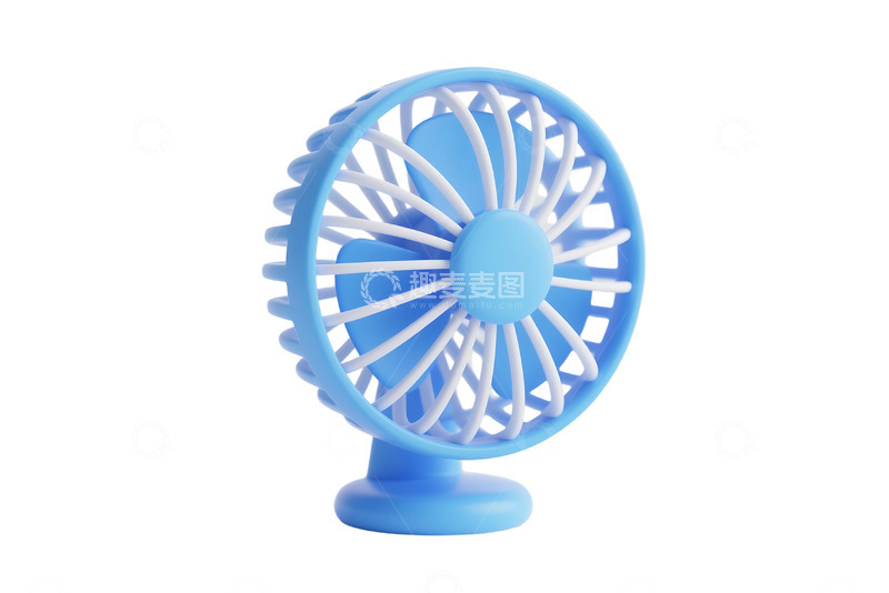 免抠蓝色电风扇元素 (4)