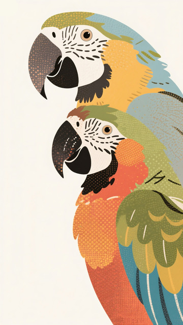 波普插画鹦鹉3