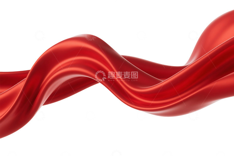 高清大图下载【趣麦麦图】免抠红色流动丝绸 (4)
