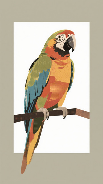 波普插画鹦鹉1