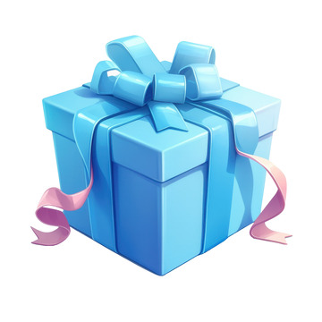 卡通简约蓝色的礼品盒