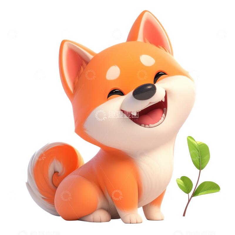 高清大图下载【趣麦麦图】卡通简约一只柴犬