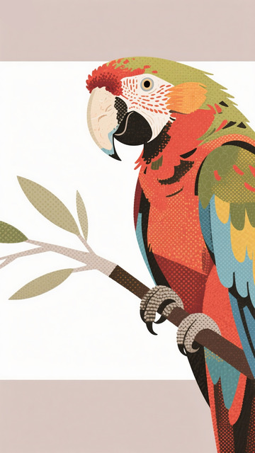 波普插画鹦鹉2