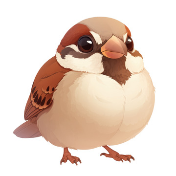 卡通简约一只小麻雀