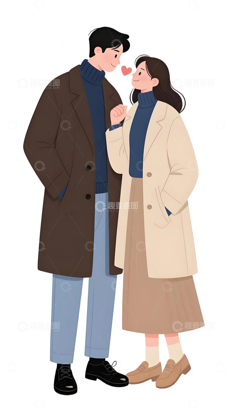 高清大图下载【趣麦麦图】浪漫的情侣插画34