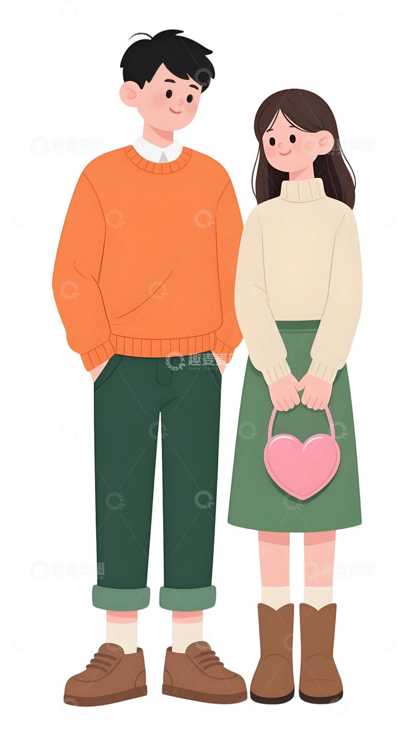 高清大图下载【趣麦麦图】浪漫的情侣插画40