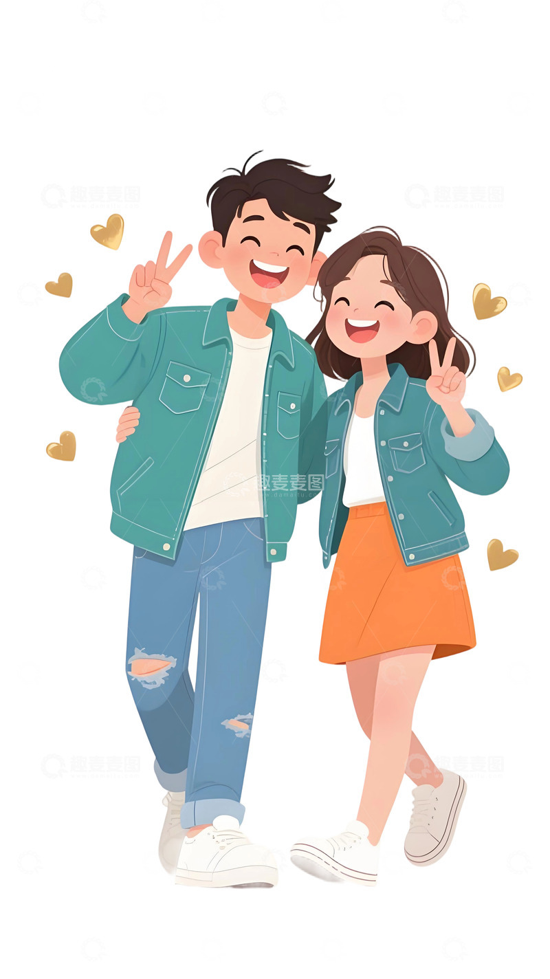 高清大图下载【趣麦麦图】浪漫的情侣插画54