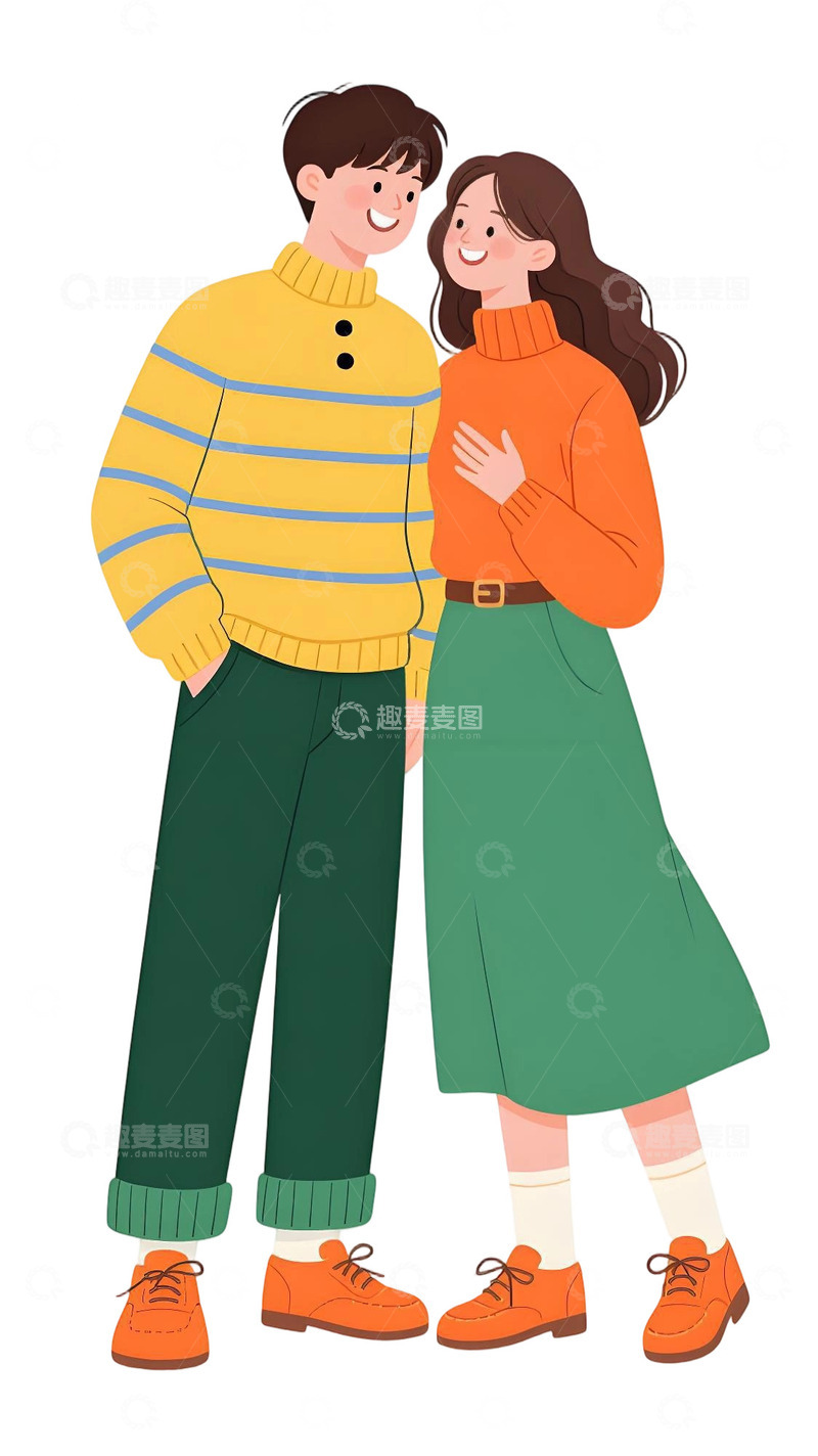 高清大图下载【趣麦麦图】浪漫的情侣插画50
