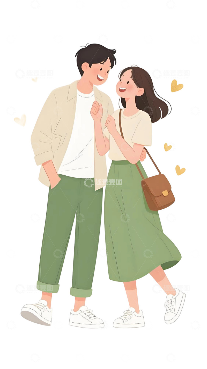 高清大图下载【趣麦麦图】浪漫的情侣插画51