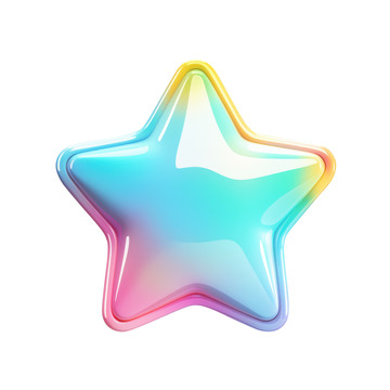 卡通简约琉璃色的五角星