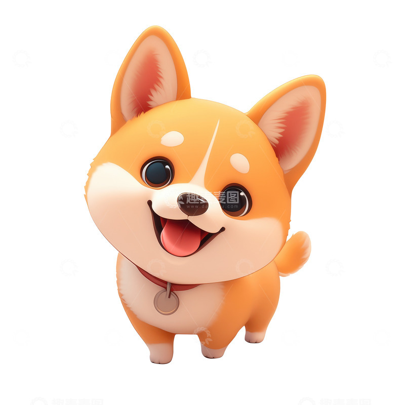 高清大图下载【趣麦麦图】手绘可爱的小柴犬