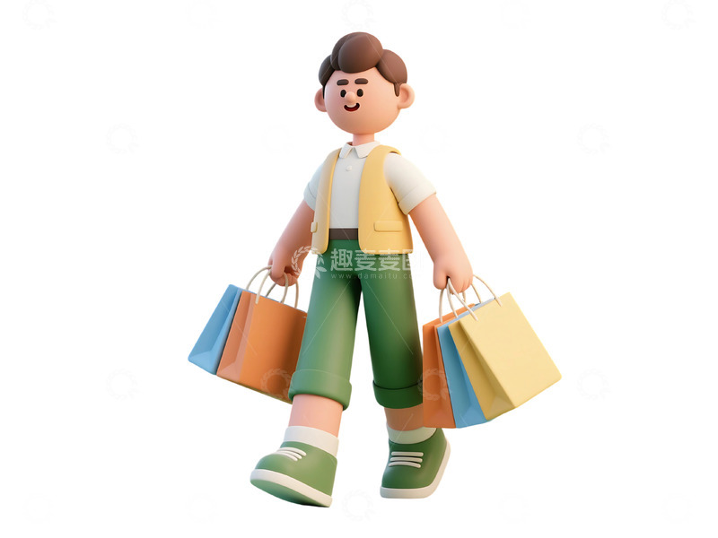 高清大图下载【趣麦麦图】免抠购物角色012 (2)