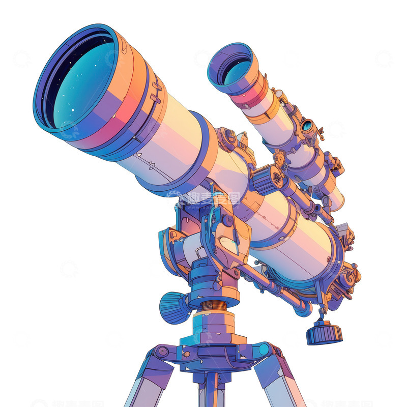 高清大图下载【趣麦麦图】-卡通简约一个望远镜