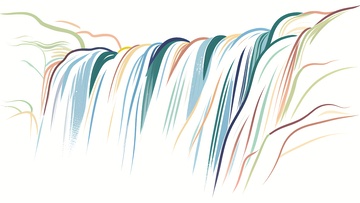 贵州黄果树线稿