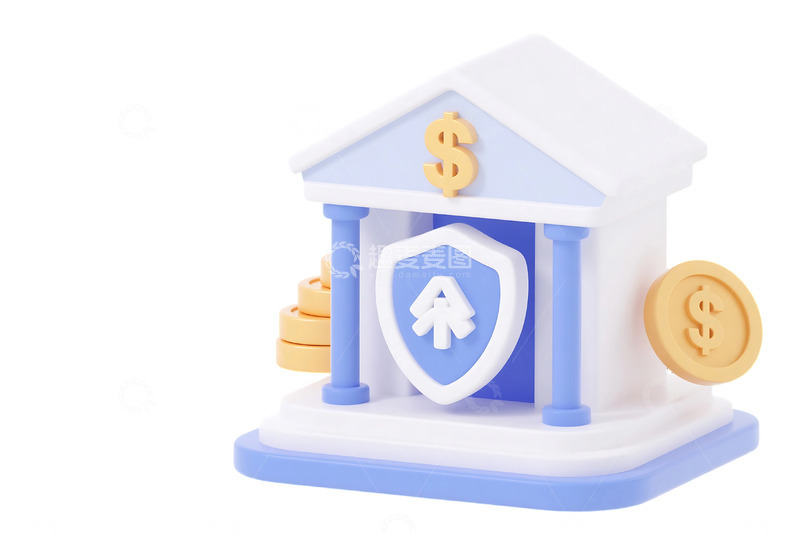 高清大图下载【趣麦麦图】免抠金融理财保险银行元素插画 (1)