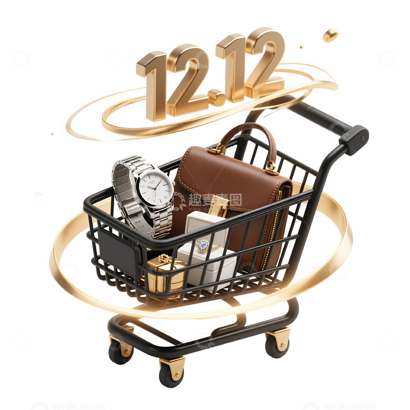 高清大图下载【趣麦麦图】免抠购物车促销场景618插画 (4)